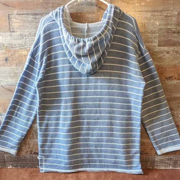 Ocean Drive Raw Edge Hooded Sweatshirt Drop Shoulder - Picture 10 of 16